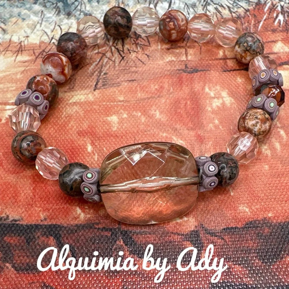 Big oversized Ocean jasper beaded bracelet - Picture 1 of 1